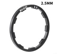 Joint de cassette de vélo en alliage d'aluminium avec entretoises de roue libre pour un montage et une réparation sécurisés du moyeu de vélo (noir, 2,5 mm)