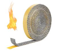 Joint de Cheminée Autocollant, 3 mm x 1 cm x 3 m Pour plaque vitrocéramique, Bande de raccordement de cheminée autocollante, Joint plat pour poêle à bois Résistant à la chaleur jusqu'à 550 °C