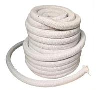 Joint de corde en fibre de céramique - Joint rond tressé haute température - pour chaudière, four, four (diamètre : 25 mm, 3 m)