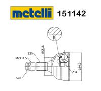 Joint De Demi-Axe Côté Roue Citroën Xantia - Peugeot 405 Metelli Pour 327378