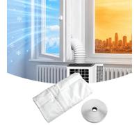 Joint de Fenêtre pour Climatiseur Mobile, Kit de Calfeutrage Sans Perçage avec Fermeture Éclair, Joint Étanche pour Tuyau d'Évacuation de Climatiseur Mobile et Sèche-Linge
