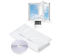 Joint de fenêtre pour climatiseur portable et sèche-linge, kit universel à 4 fermetures éclair pour fenêtres à ouverture vers l'intérieur et l'extérieur, convient aux climatiseurs portables à simple