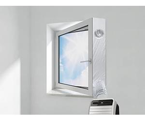 Joint de fenêtre universel HOOMEE VP pour climatiseur portable, joint d'étanchéité universel, calfeutrage, adapté aux fenêtres à battants encastrées d’un périmètre de 300 cm, installation facile