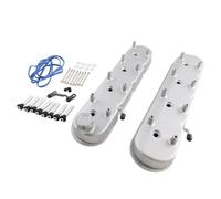 Joint de Filtre à Huile Une paire de grands couvercles de soupape noirs avec supports de bobine robustes, adaptés aux moteurs LS1, LS2, LS3 GM LS.(White)