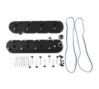 Joint de Filtre à Huile Une Paire de Grands couvercles de soupape Noirs avec Supports de Bobine Robustes, adaptés aux Moteurs LS1, LS2, LS3 GM LS.(Black)