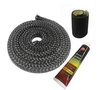 Joint de poêle à bois, kit de joint de porte de poêle à bois 22 mm, joint en fibre de verre résistant aux hautes températures, corde de remplacement pour poêle ou cheminée, longueur 1,8 m