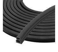 Joint de porte autocollant, 12 mm x 10 mm x 6 m, en caoutchouc, pour portes, fenêtres, résistant aux chocs, insonorisant, étanche à la poussière (noir)