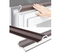 Joint de porte coupe-froid type S, mousse autocollante, bande d'isolation phonique personnalisable for bas de fenêtre et de porte, marron(30m/98.4ft)