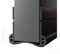 Joint de porte coupe-vent et réduction du bruit en PVC avec dos pour portes et amélioration de l'environnement intérieur (noir)
