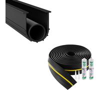 Joint De Porte De Garage,4,88 M,Kit De Joint De Seuils D'Étanchéité Universel Pour Bas De Porte De Garage,2 Pcs,En Forme De U+O,Bande En Pvc Résistante Aux Intempéries,Avec Adhésif,Noir