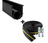 Joint de Porte de Garage-VEVOR-6 m-Kit de Joint de Seuils d'étanchéité Universel pour Bas de Porte de Garage, 2 pcs-Noir