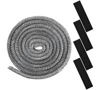 Joint de Porte Four, 14mm x 2,5m Joint de Cheminée Insert Poêle, avec 4 Pièces de Ruban Haute Température, Joints en Fibre de Verre, Joint de Cheminée Porte de Poêle Cordon
