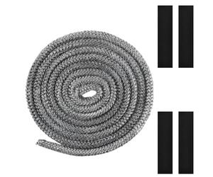 Joint de Porte Four, Joint Tressé pour Insert et Poêle, 8mm x 4mJoint de Cheminée Porte de Poêle Cordon, Joints en Fibre de Verre, pour Poêles à Bois Cheminées
