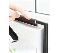 Joint de porte insonorisant, coupe-froid autocollant en forme de S, isolation en mousse PU for les interstices des fenêtres et des portes, bloqueur de bruit et de courants d'air noir(6m/19.7ft)
