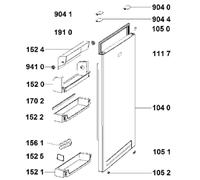 Joint de porte réfrigérateur (repère 191 0) d'origine Réfrigérateur congélateur (C00536743 INDESIT WHIRLPOOL BAUKNECHT)