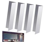 Joint de protection - 4 pièces en aluminium de 15 x 4,5 cm, bouclier d'étanchéité pour porte et fenêtre, bande anti-mastication résistante aux intempéries, boîtier d'accessoires de protection en métal