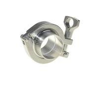 Joint de serrage en acier inoxydable, Bride à trois pinces SS 304, virole de soudure, joint en Silicone PTFE, plusieurs tailles, 4 pièces(Ptfe Gasket,38mm-K50.5Clamp)