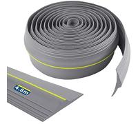 Joint de Seuil de sol de garage en caoutchouc Joint de Seuil Universelle pour des Garages Propres et Secs - Étanche aux intempéries(4.8m, Gris)