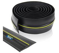 Joint de Seuil de sol de garage en caoutchouc Joint de Seuil Universelle pour des Garages Propres et Secs - Étanche aux intempéries(6m, Noir)