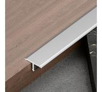 Joint de sol - Bande murale autocollante - Bande de seuil - Bande de transition de sol plat - Bande de protection des bords en aluminium (argent, 15 mm)