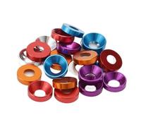 Joint de tête à tête fraisée, Lot de 10 à 5 rondelles en aluminium M2 M2.5 M3 M4 M5, boulons à tête fraisée, rondelles, joints, vis à tête plate décoratives coniques concaves(Sky Blue,M5 (5PCS))