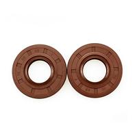 Joint d'étanchéité à double lèvre, Joint d'huile FKM en caoutchouc TC avec squelette et lèvre U à ressort, marron, 2 pièces, 10x16-30x4-8mm(10x22x5)