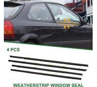 Joint D'Étanchéité De Fenêtre, Bande De Joint De Garniture De Fenêtre, Pour Honda Civic 1996-2000, PVC, No.72450S04003/72410S04003/72950S04003/72910S04003, Noir, 4 Pièces