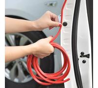 Joint d'étanchéité en caoutchouc en forme de U pour cadre de portière de voiture, 5 m de long, noir/bleu/blanc/gris/transparent/rouge, protection de moulage en PVC résistant aux intempéries (rouge)