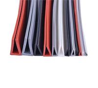 Joint d'étanchéité en U pour paroi de baignoire, Tailles multiples multicolores d'équilibre de bord en caoutchouc de silicone de canal en U for le panneau en bois en métal en verre(Black,10M-6X10MM)