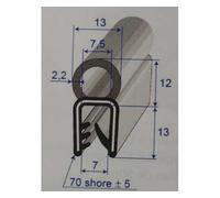Joint élastomère noir à armature métallique - 13 x 25 mm