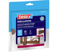 tesa INSULATION Bande d'étanchéité S - Joint en caoutchouc autocollant pour l'isolation des fentes sur les fenêtres et les portes - Marron - 10 m x 9 mm x 4 mm