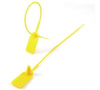 Joint en plastique Pull-Tite Sécurisé Joints anti-sabotage Étiquette déchirable numérotée pour trousse de premiers secours pour bagages d'extincteur (100 X Jaune)