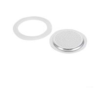 Joint en silicone pour cafetière Moka (joint de rechange pour cafetière Moka Pot 2, 3, 6, 9 et 12 tasses, diamètre intérieur 39-73 mm, qualité alimentaire, souple et flexible) (6 tasses + sieve)