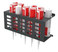 Joint en silicone pour cartouches de rangement | Garages Support mural Graisse - Porte-cartouche compact 11 compartiments Domaine d'utilisation Industrie Intérieur Atelier Maison