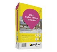 Joint extra large pour terrasses gris perle 25 kg - idéal dallages, pierres naturelles - Weber