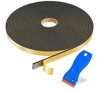 Joint Fenetre Isolation,Mousse Anti Bruit Bande de Mousse Autocollante en Caoutchouc Noir pour Joint Fenêtre Porte d'Entrée Voiture ou Frigo 7mm x 2mm x 5m avec Petite Spatule