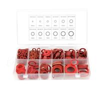 Joint Fibre Assortiment de Fibres Assortiment BiuZi 600Pcs 12 Tailles Passe-fils D'étanchéité Set Kit D'assortiment de Rondelle Isolante en Papier Acier Rouge Avec Boîte