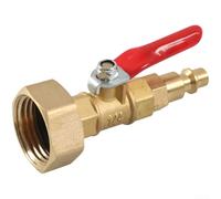 Joint fileté en laiton avec vanne à bille intégrée pour un contrôle précis du débit, connecteur mâle et femelle de 6,35 mm pour plomberie de camping-car, tuyaux de jardin extérieurs et hivernage