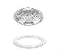 Joint, joint d'étanchéité en silicone, disque de rechange et filtre, compatible avec cafetière à moka en acier inoxydable et cuisinière à expresso, en caoutchouc de silicone flexible (1 tasse +
