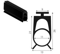 Joint lame finale 11mm pour porte de garage avec barre palpeuse