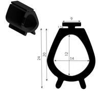 Joint lame finale 18 mm pour porte de garage avec barre palpeuse