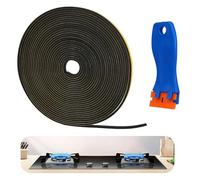 Joint Mousse Adhésif Autocollant 5m, Joint Fenetre Isolation pour Plaque de Cuisson, 6 x 3mm x 5m Join t Autocollant avec Grattoir Plaque Vitrocéramique, Mousse Adhesive pour Cuisine et Évier