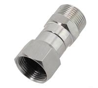 Joint pivotant à 360 degrés en acier inoxydable pour nettoyeur haute pression, adaptateur M22-14 mm vers 3/8", connecteur de tuyau haute pression 4500 psi avec filetages de fuite, argent (M22-14)