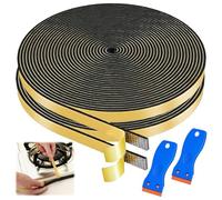 Joint Plaque De Cuisson, 10m Ruban D'étanchéIté Pour Plaque De Cuisson, 7 mm x 2 mm Joint Mousse Adhésif Avec petit Grattoir, Autocollante, Imperméable, pour Cuisine, Gazinière, Plaques à Induction