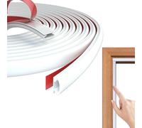 Joint Porte Fenetre Isolation Froid et Phonique, Joint de Porte Dentrée Caoutchouc Autocollant, Type D Joint Fenetre PVC Porte, pour Joint Etancheite Entree (Blanc, 10 M)