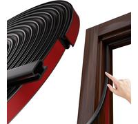 Joint Porte Fenetre Isolation Froid, Type D Caoutchouc Joint de Porte, Boudin PVC Cadre Porte Voiture,Joint D'étanchéIté Fenetre,Weather Stripping Door Seal, 6 Mètre Noir