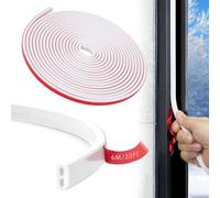 Joint Porte Fenêtre Isolation Phonique, Joint de Porte D'Entrée D-Profil Nouvelle Silicone Isolant Fenêtre, Joint d'Etanchéité Autocollant, Calfeutrer Porte Thermique par YOUSHARES (6M, Blanc)