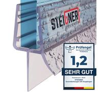 STEIGNER Joint de douche pour paroi en verre, 80cm, vitre 5/6 mm, joint d'étanchéité PVC droit pour les cabines de douche réctangulaires, UK33-06