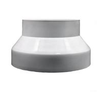 Joint réducteur de conduit d'air rond 100-200 mm, connecteur de tuyau de ventilation ABS pour systèmes CVC, raccord blanc pour applications d'échappement et d'air frais (200 à 150)