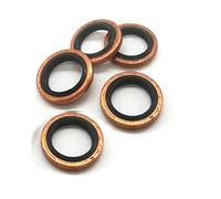 Joint Rondelle Bonded rotative Caoutchouc nitrile Joint Métal Rouge Cuivre Joint d'étanchéité Métrique M6/8/10/12/14/18/20/22-60 Bouchon de Vidange d'huile Rondelles d'étanchéité (Dimensions : M8 5